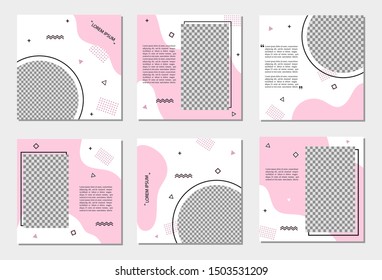 Design square banner template for social media. Editable frame with pink color layout brochure template. Suitable banner for social media post, stories, web\u002F internet ads. vector eps10