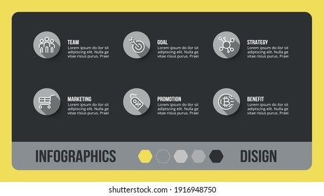Design square boxes can be used for a business or educational overview presentation. vector infographic.
