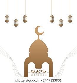 design with a square composition greeting Eid al-Fitr with a clean, minimalist theme for social media posts	