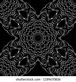 Design for square fashion print. For pocket, shawl, textile, bandanna. Seamless floral pattern. Vector illustration
