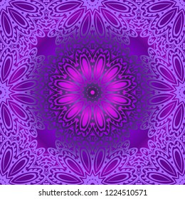 Design for square fashion print. For pocket, shawl, textile, bandanna. Seamless floral pattern. Vector illustration