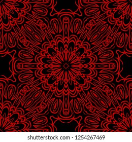 Design for square fashion print. For pocket, shawl, textile, bandanna. Seamless floral pattern. Vector illustration