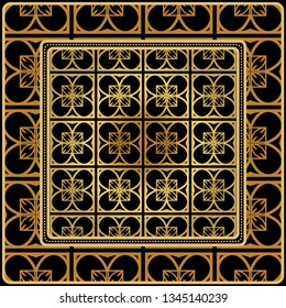 Design For Square Fashion Print. For Pocket, Shawl, Textile, Bandanna. Geometric Pattern. Vector Illustration
