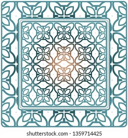 Design For Square Fashion Print. For Pocket, Shawl, Textile, Bandanna. Geometric Pattern. Vector Illustration