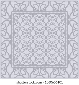 Design For Square Fashion Print. For Pocket, Shawl, Textile, Bandanna. Geometric Pattern. Vector Illustration