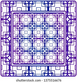 Design For Square Fashion Print. For Pocket, Shawl, Textile, Bandanna. Geometric Pattern. Vector Illustration