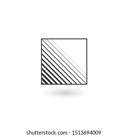 Design square Geometric identity Logo Design Template with lines inside. Business Linear logo. Stock Vector illustration isolated on white background