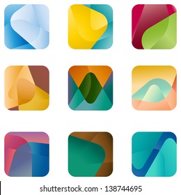 Design square logo, vector icon template. Colorful pattern. You can use in the game, app, communications, electronics, agriculture, or creative design concepts.