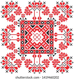 Design for square pocket, shawl, textile, scarf, pillow. Colorful hand drawing floral pattern.