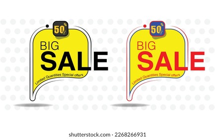 Design of square Vector banner with rounded corners On the leg for mega big sales. Special offers for purchase.