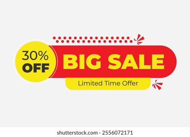 Design of square vector banner with rounded corners on the leg for mega big sales. Yellow and red tag templates with special offers for purchase