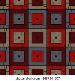 Design of squares and quadrangles. Trendy seamless pattern. Vector geometric background. Can be used for wallpaper, textile, invitation card, wrapping, web page background.