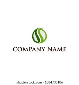 The design of the SS initials logo with green leaf color is very simple and elegant.