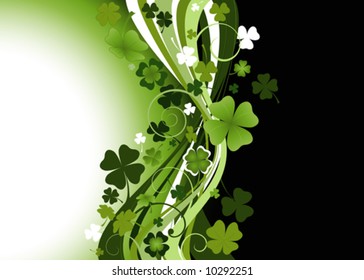 design for St. Patrick's Day with four and three leaf clovers