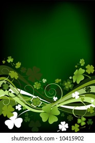 design for St. Patrick's Day with four and three leaf clovers