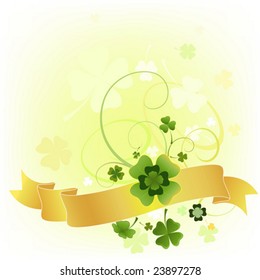 design for the St. Patrick's Day with four and three leaf clovers