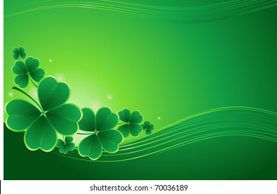 design for St. Patrick's Day with four and three leaf clovers