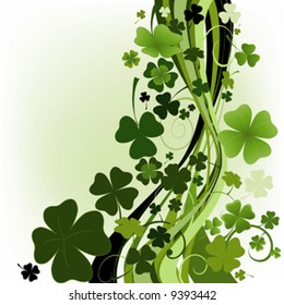 design for St. Patrick's Day with four and three leaf clovers