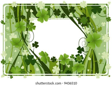 design for St. Patrick's Day with four and three leaf clovers