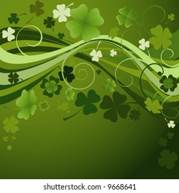 design for St. Patrick's Day with four and three leaf clovers
