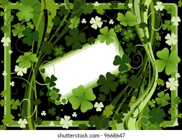 design for St. Patrick's Day with four and three leaf clovers