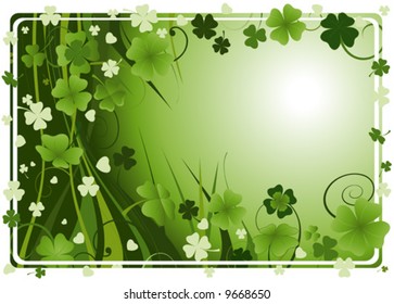 design for St. Patrick's Day with four and three leaf clovers