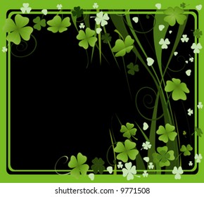 design for St. Patrick's Day with four and three leaf clovers