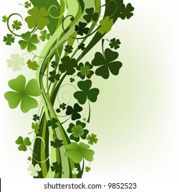 design for St. Patrick's Day with four and three leaf clovers