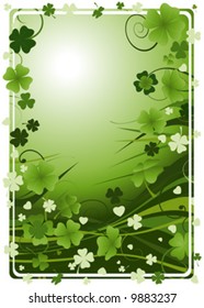 design for St. Patrick's Day with four and three leaf clovers