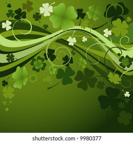 design for St. Patrick's Day with four and three leaf clovers