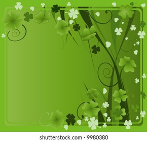design for St. Patrick's Day with four and three leaf clovers