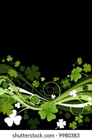 design for St. Patrick's Day with four and three leaf clovers
