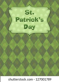 Design for St. Patrick's day with placard on pattern.