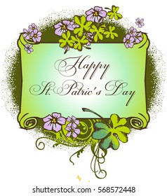 Design for st. Patrick's Day. Vector illustration. Engraved style