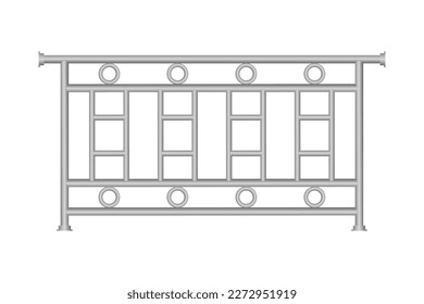 Design stainless steel railing, wrought iron fence, vector illustration.