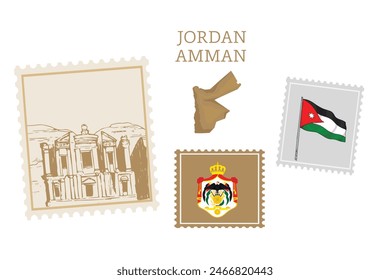 design of stamp for the country of Jordan 