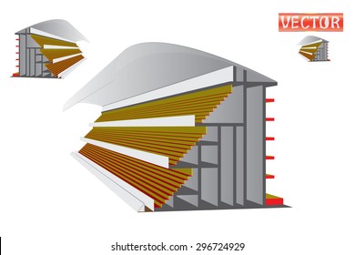 Design stand cheer in stadium for sports such as soccer, football .can take part in designing your own field.