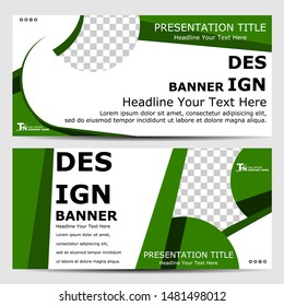 Design a standard size template for business and advertising.
Set of vector banners with place for photo.