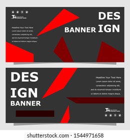 Design a standard size template for business and advertising.
Horizontal abstract triangle banner template design.