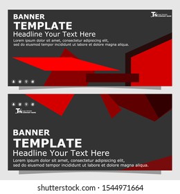 Design a standard size template for business and advertising.
Horizontal abstract triangle banner template design.
