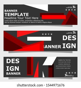Design a standard size template for business and advertising.
Horizontal abstract triangle banner template design.