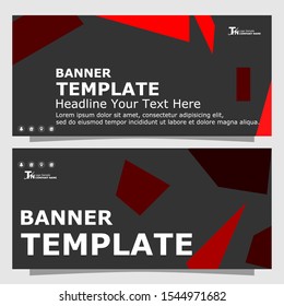 Design a standard size template for business and advertising.
Horizontal abstract triangle banner template design.