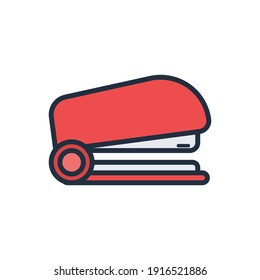 El diseño de la ilustración vectorial del paquete de iconos rellenos de papel de grapadora, este vector es adecuado para iconos, logos, ilustraciones, pegatinas, libros, cubiertas, etc.