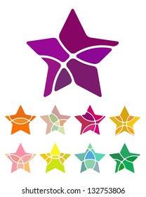 Design Star Logo Element. Abstract Star Vector Template Set.