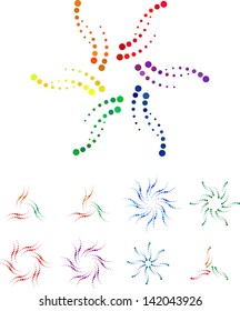 Design star logo element. Abstract round circle vector template set.