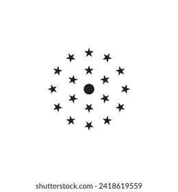 Design with stars and circles. Vector illustration