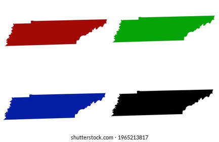 design of the state map of Tennessee in the United States of America with a white background