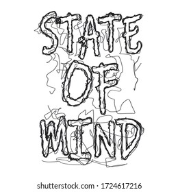 design state of mind, original typography, t-shirt graphics, vectors