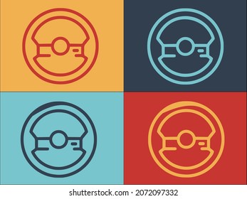Design Steering Wheel Logo, Simple Flat Icon of design,vehicle,car