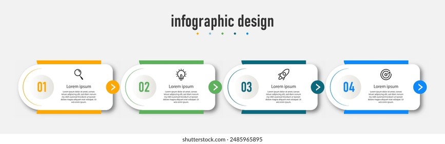 Design step infographic workflow chart number infographic process step chart with line icons Information vector concept Illustration of step information chart and infographic